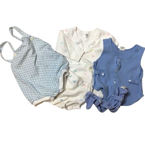 Vintage Baby ClothingSet JOE SPUN 100% Cotton Romper PJ Vest Booties 24 M VBC